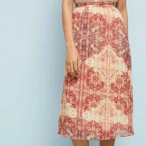 Anthropologie Akemi + Kin Laurel Canyon Pleated Midi Skirt Size Small